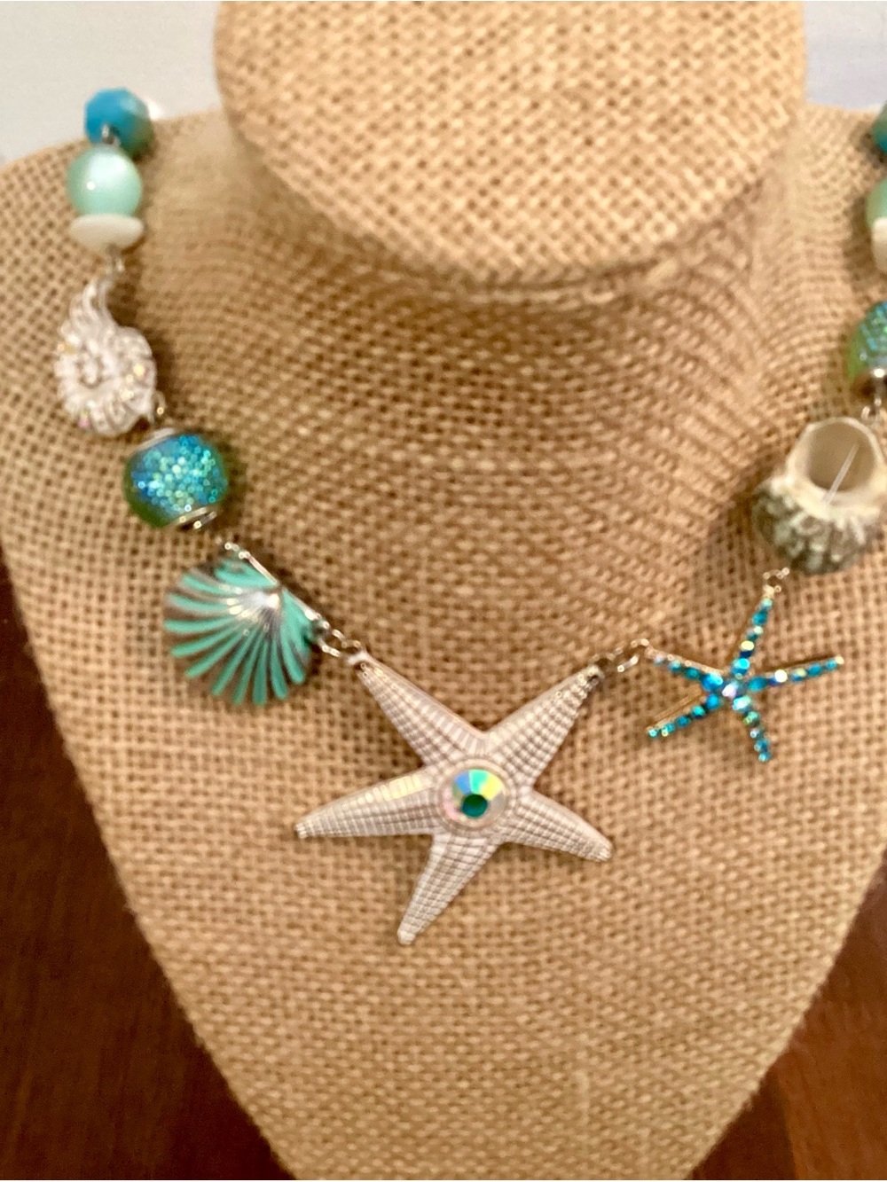 Starfish & Seashell Pendant Necklace - Women Jewelry